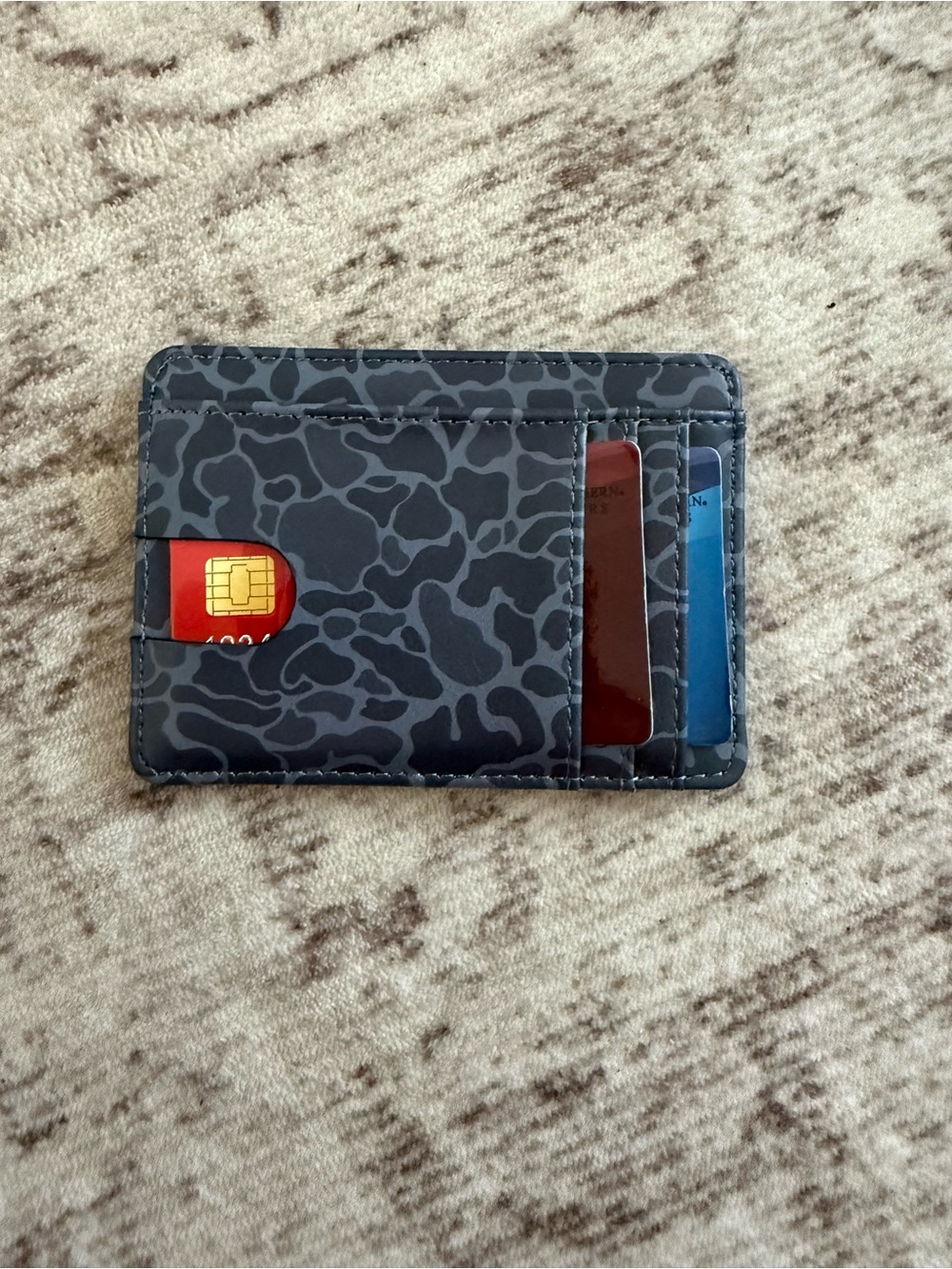 Men’s Slim Card Holder Wallet - Black Camo